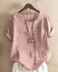 Grace | Lightweight And Elegant Linen Button Top