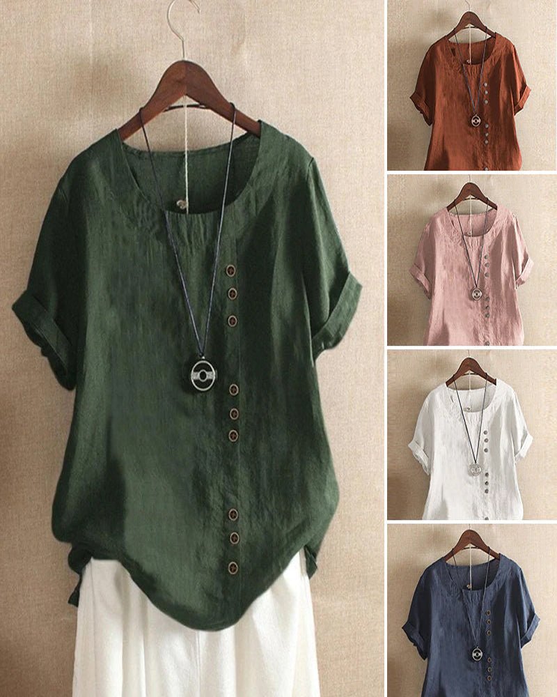 Ella | Casual Chic Linen Button Front Top 6