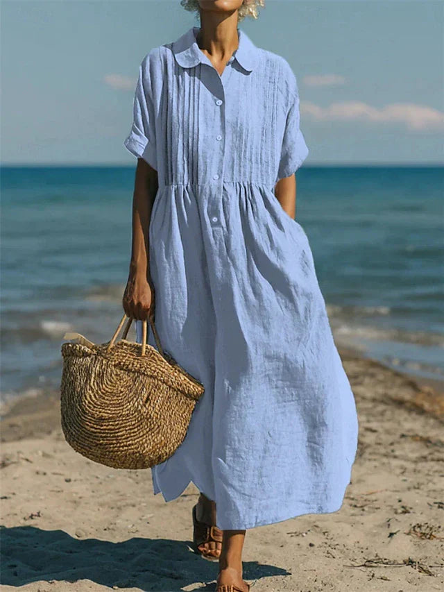 Elysia | Elegant Cotton Shirt Dress – Breathable, Lightweight & Flattering Fit for Women 1