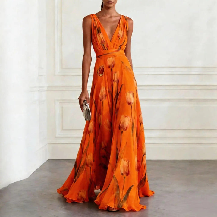 Emma | Romantic Chiffon Floral Wrap Maxi Dress 2