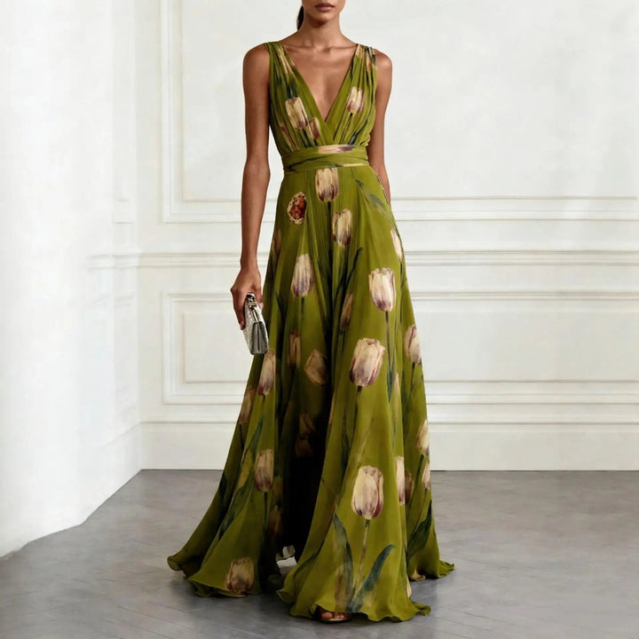 Emma | Romantic Chiffon Floral Wrap Maxi Dress 3