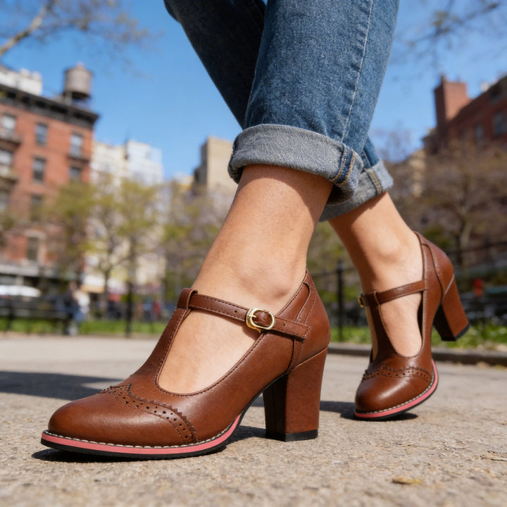 Emma | Stylish T-Strap Mary Jane Block Heel 2