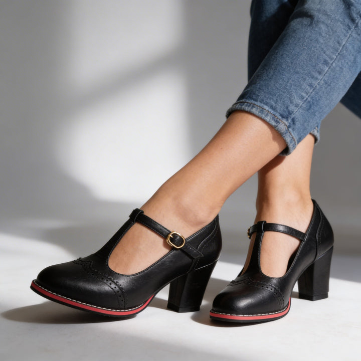 Emma | Stylish T-Strap Mary Jane Block Heel 3