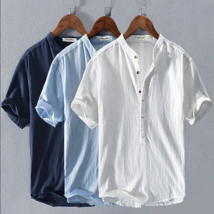 Ethan | Casual Comfort Short Sleeve Linen Shirt 4