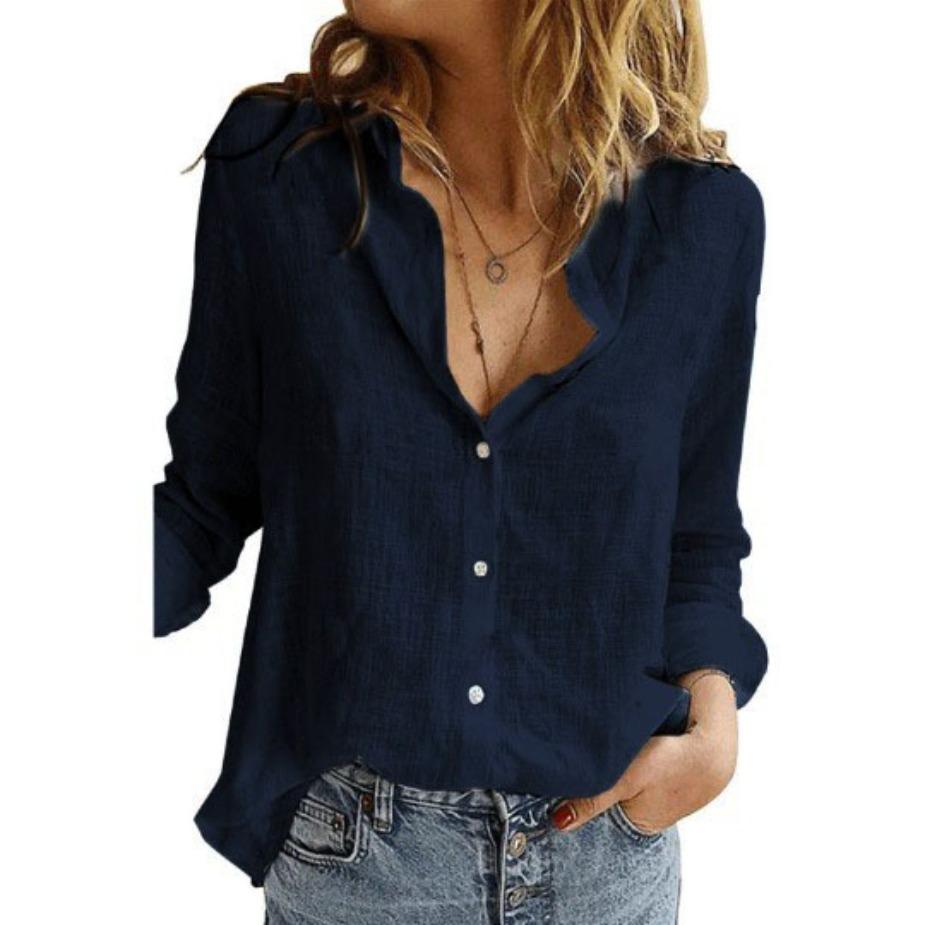 Evelyn | Comfortable Flattering Cotton Long Sleeve Shirt 5