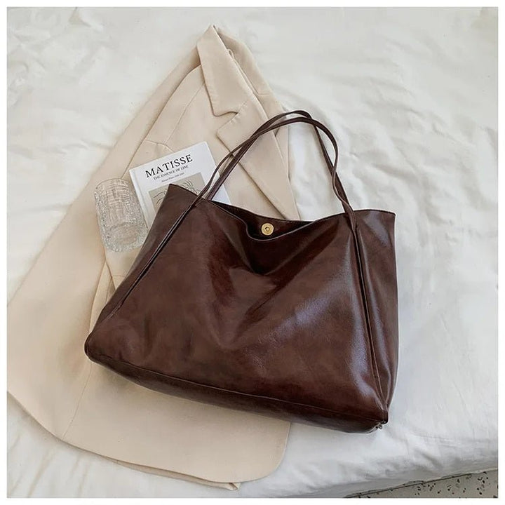 Evelyn | Retro Large-Capacity PU Leather Tote Bag 7