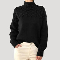 Martina | Textured Cable Knit Turtleneck Sweater