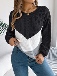 Hazel | Comfortable And Warm Chevron Knit Sweater