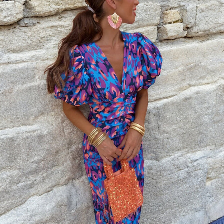 Florence | Elegant Printed Wedding Guest Dress 1