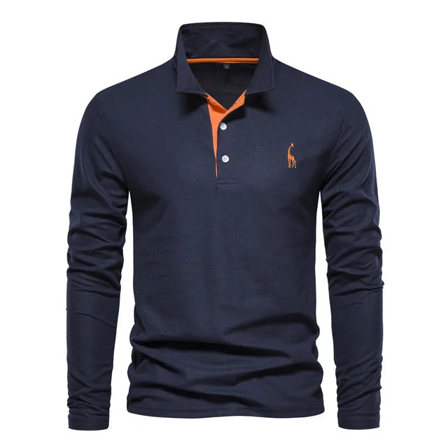 Frank | Cotton Blend Long Sleeve Polo Shirt 0