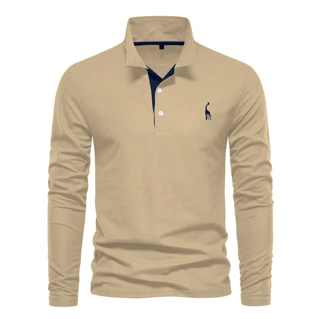 Frank | Cotton Blend Long Sleeve Polo Shirt 10