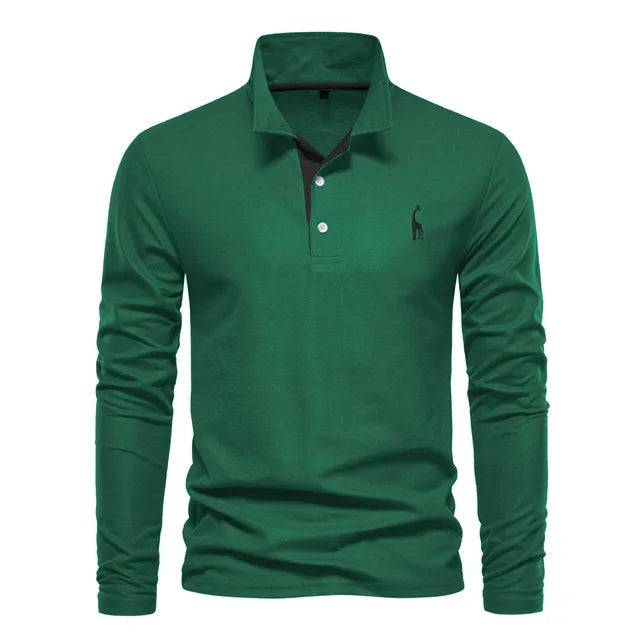 Frank | Cotton Blend Long Sleeve Polo Shirt 11