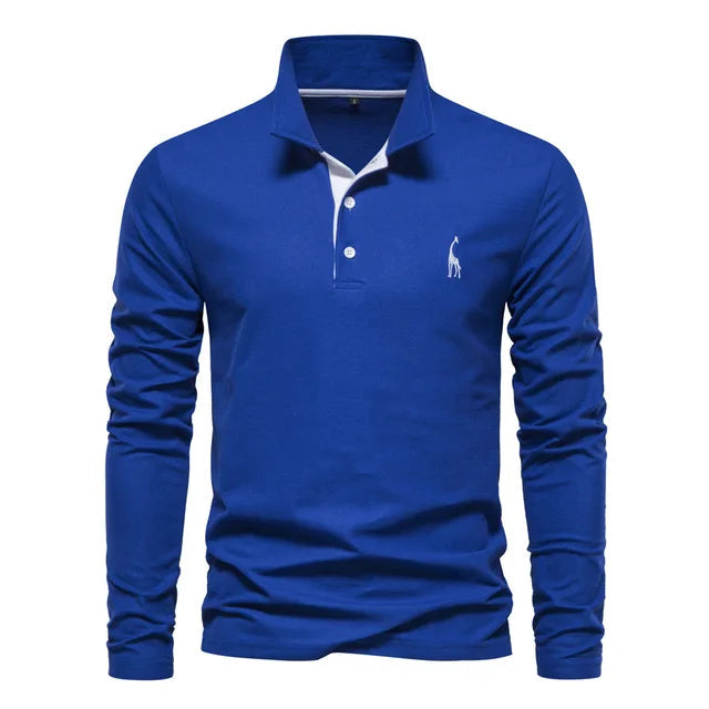 Frank | Cotton Blend Long Sleeve Polo Shirt 12