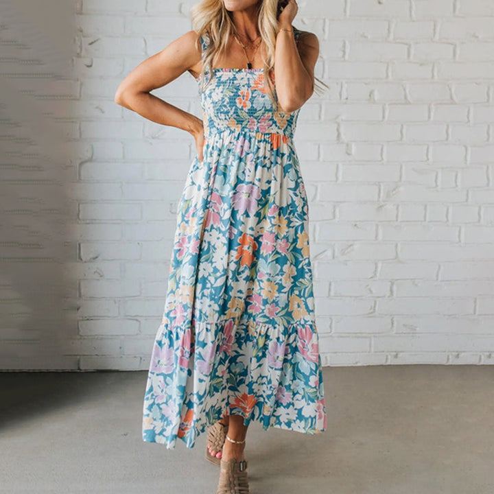 Glenora | Elegant Floral Strappy Midi Dress – Perfect for Weddings & Summer Events, Plus Size Available 0