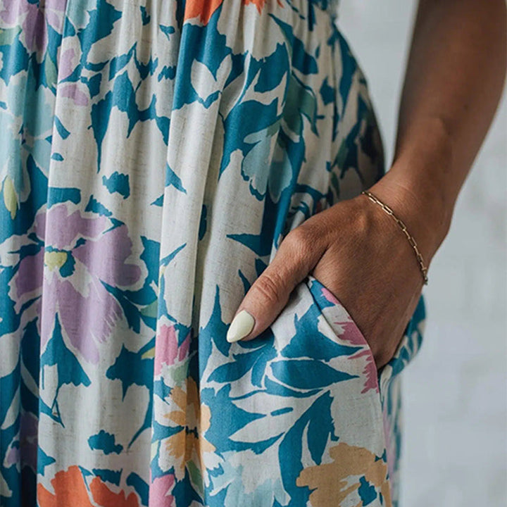 Glenora | Elegant Floral Strappy Midi Dress – Perfect for Weddings & Summer Events, Plus Size Available 6