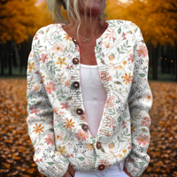 Mia | Refined and Stylish Flowers Print Cardigan