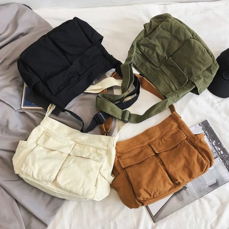 Grace | Vintage Multi-Pocket Canvas Tote Bag 4