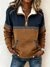 Aurora | Aztec Fleece Quarter-Zip Sweater