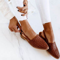 Olivia | Refined Woven Leather Slingback Sandals