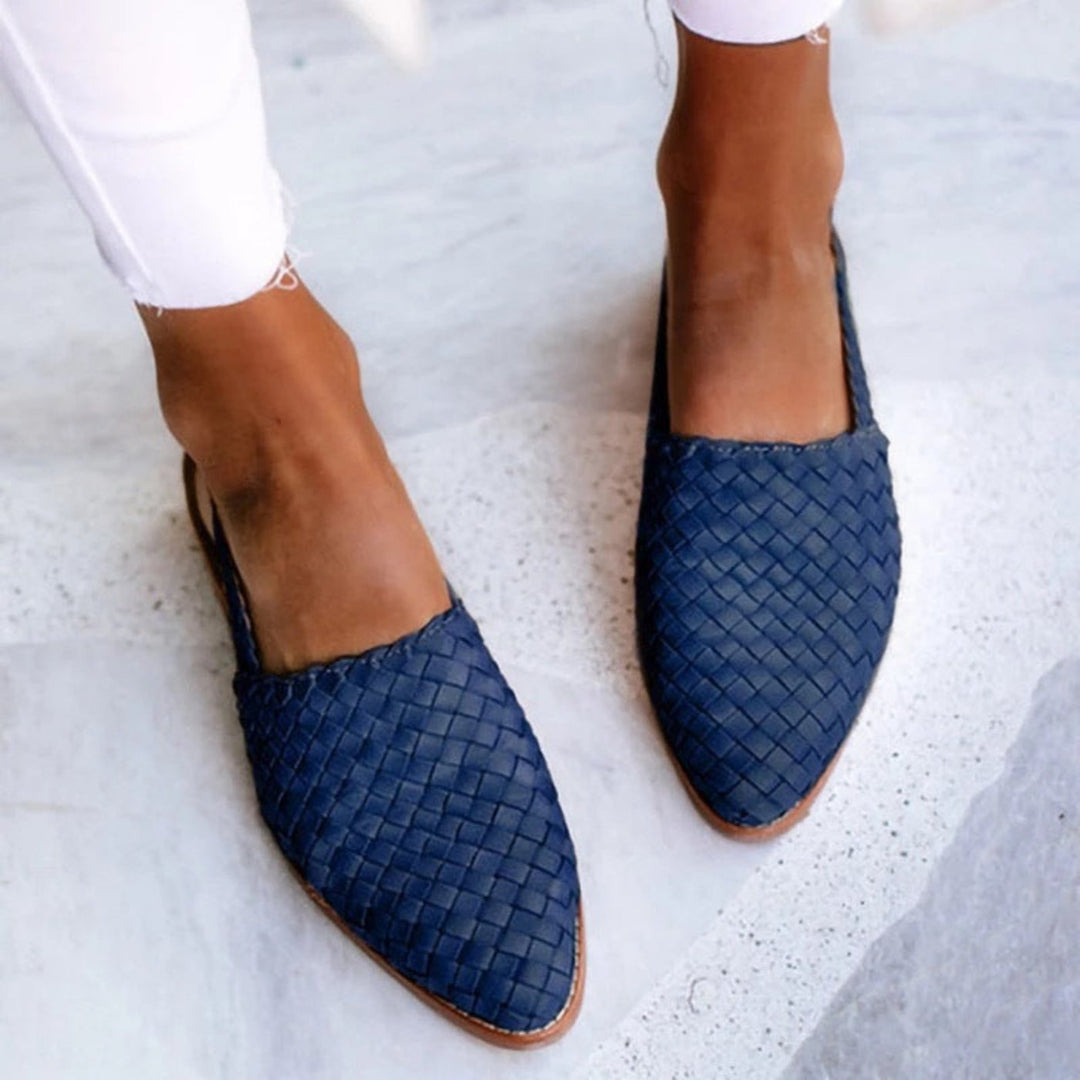 Hannah | Woven Leather Pointed-Toe Slingback Sandals 3