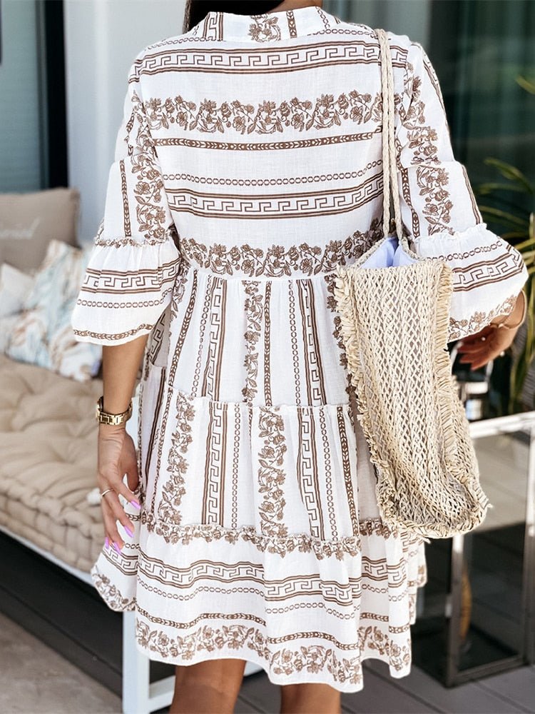 Harper | Boho Printed Tiered Mini Dress 4