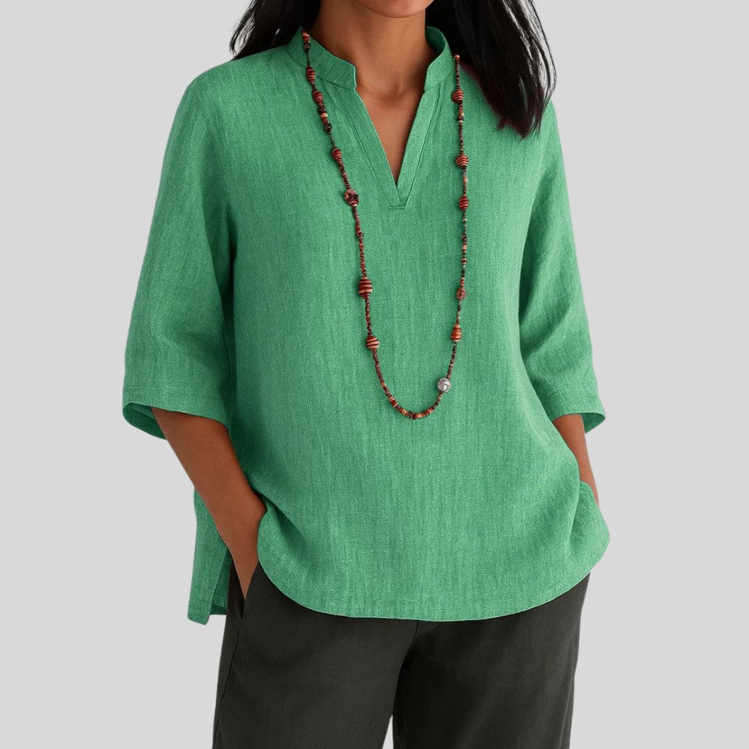 Harper | Comfortable And Warm relaxed-fit linen tunic tops 0