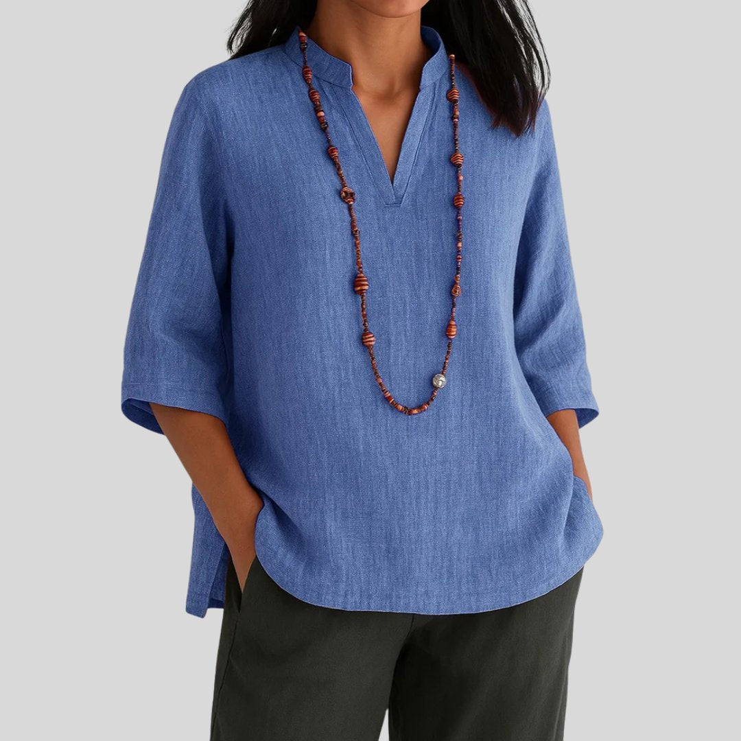 Harper | Comfortable And Warm relaxed-fit linen tunic tops 1