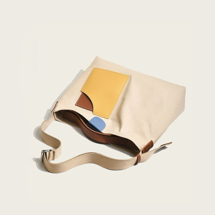 Hazel | Color Block Canvas Tote Bag 1