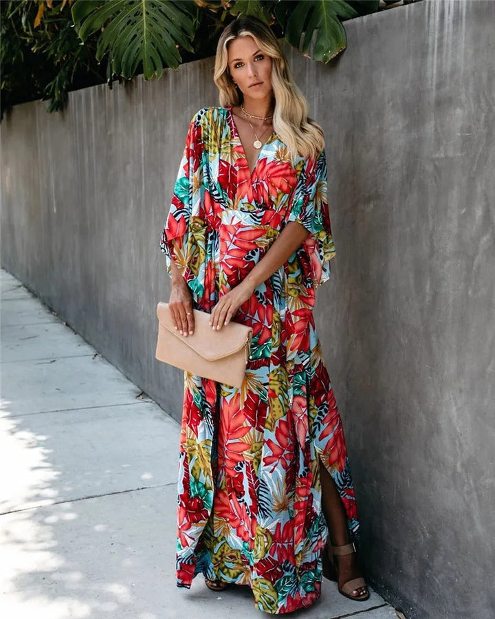 Iris | Classic Kimono Maxi Wedding Guest Dress 4