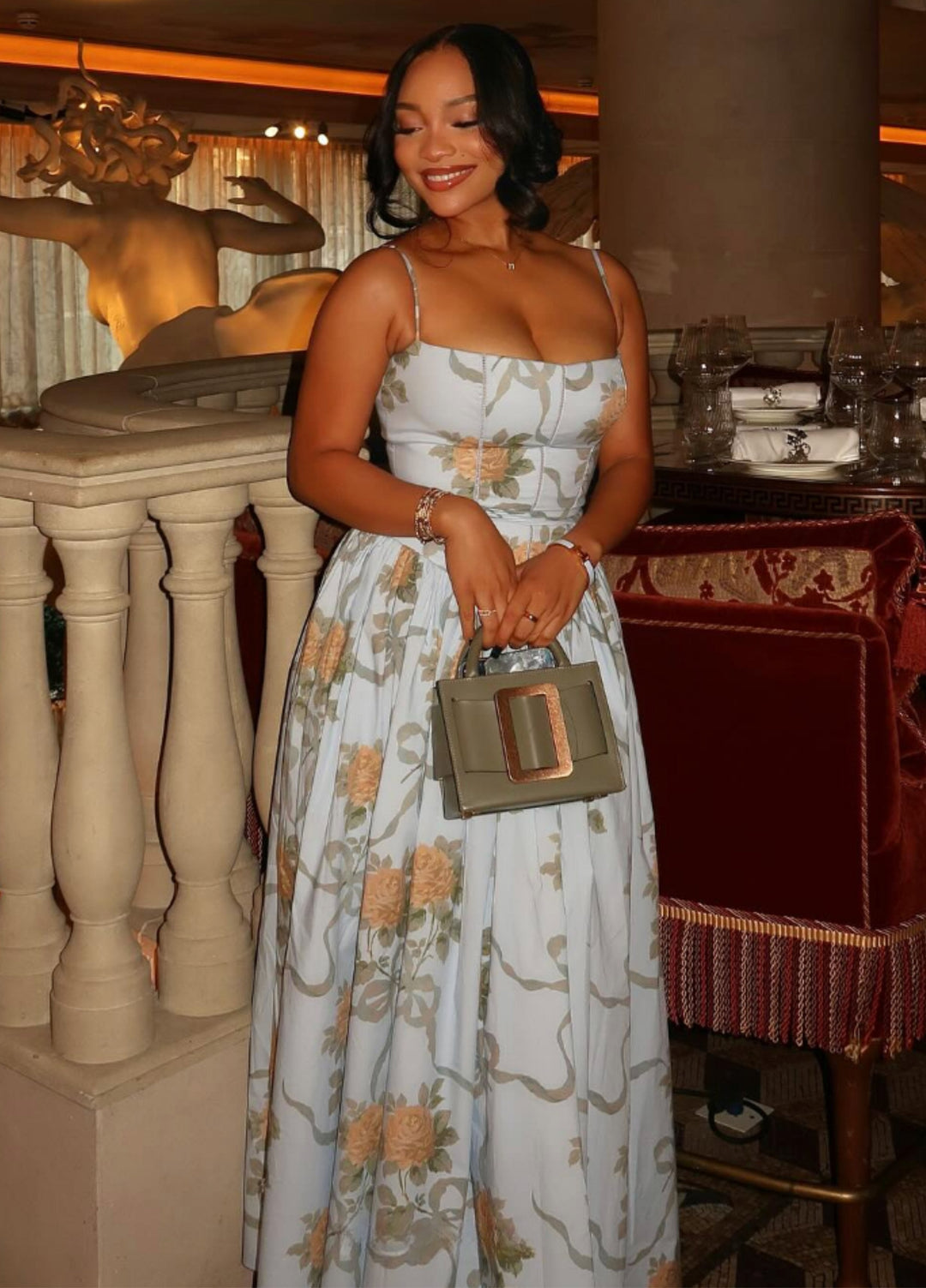 Isabella | Elegant And Sophisticated Floral Midi Dress 0