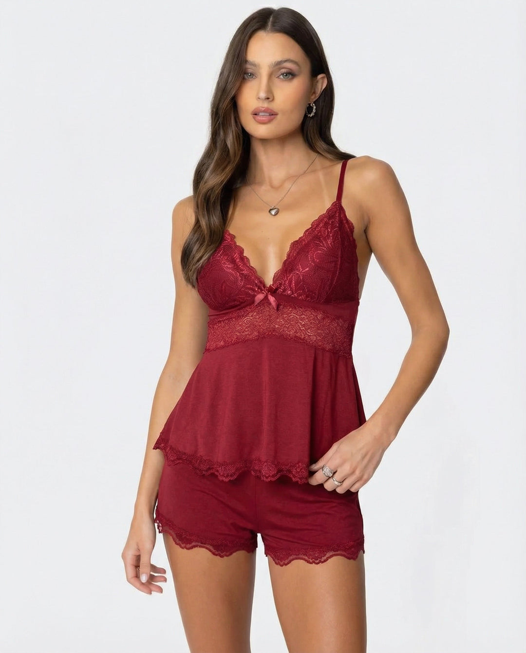 Isabella | Luxurious Lace Camisole and Shorts Set 1