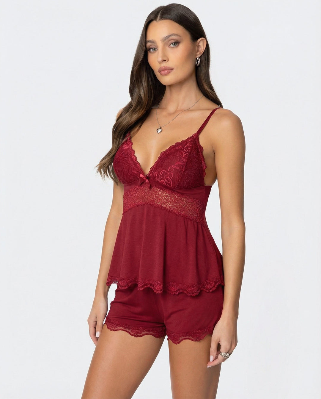 Isabella | Luxurious Lace Camisole and Shorts Set 8