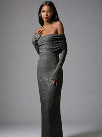 Luna | Lightweight Off-Shoulder Slit Homecoming Dress