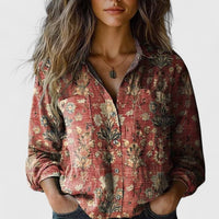 Mary | Timeless and Vintage Floral Button-Up Shirt