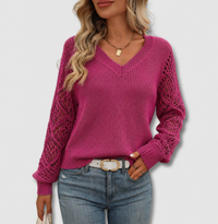 Emma | Cozy And Warm V-Neck Knit Sweater