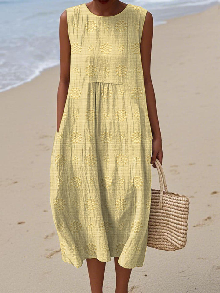 Jana | Charming And Breathable Embroidered Summer Pocket Midi Dress 6