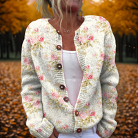 Emma | Stylish and Comfortable Flower Art Knit Cardigan