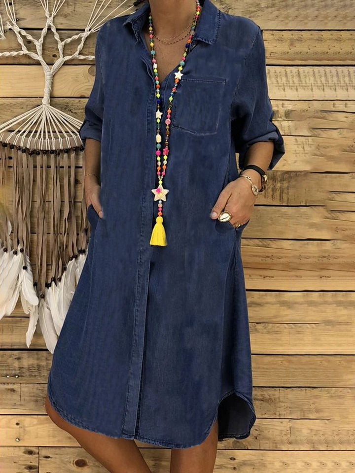 Julia | Chic and Effortless Denim Shirt Dress 2