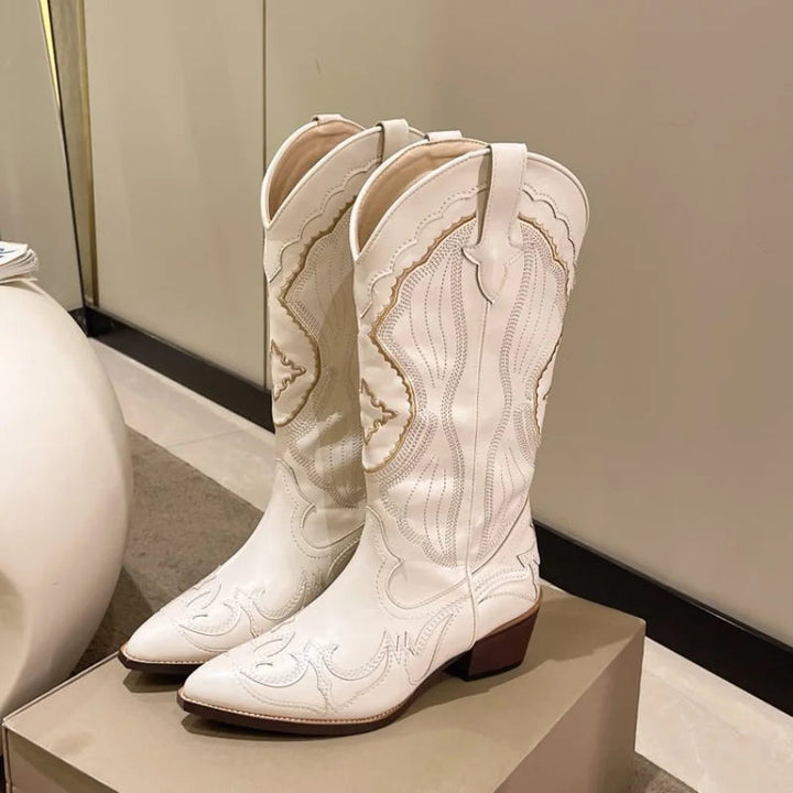 Karolin | Embroidered Waterproof Western Cowboy Boots 0