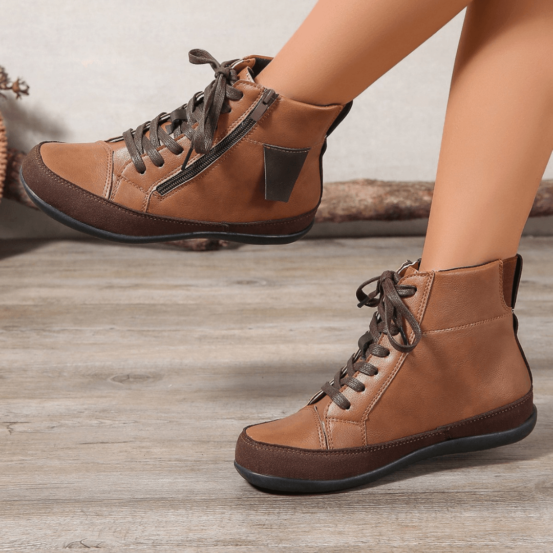 Kate | Black Lace-Up Ankle Boots for Women 1