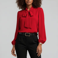 Victoria | Sophisticated Self-Tie Bow-Neck Blouse