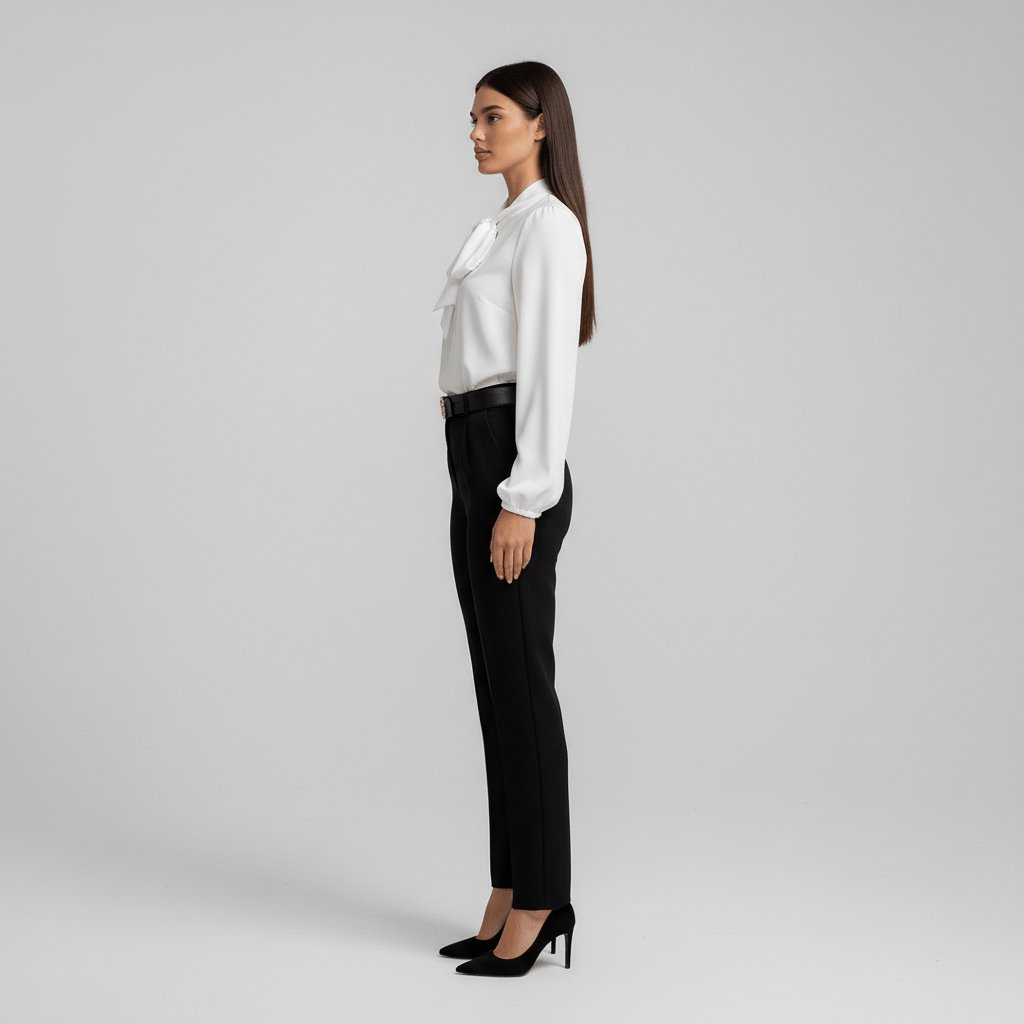 Kayleigh | Comfortable And Elegant Bow-Tie Long-Sleeve Blouse 8