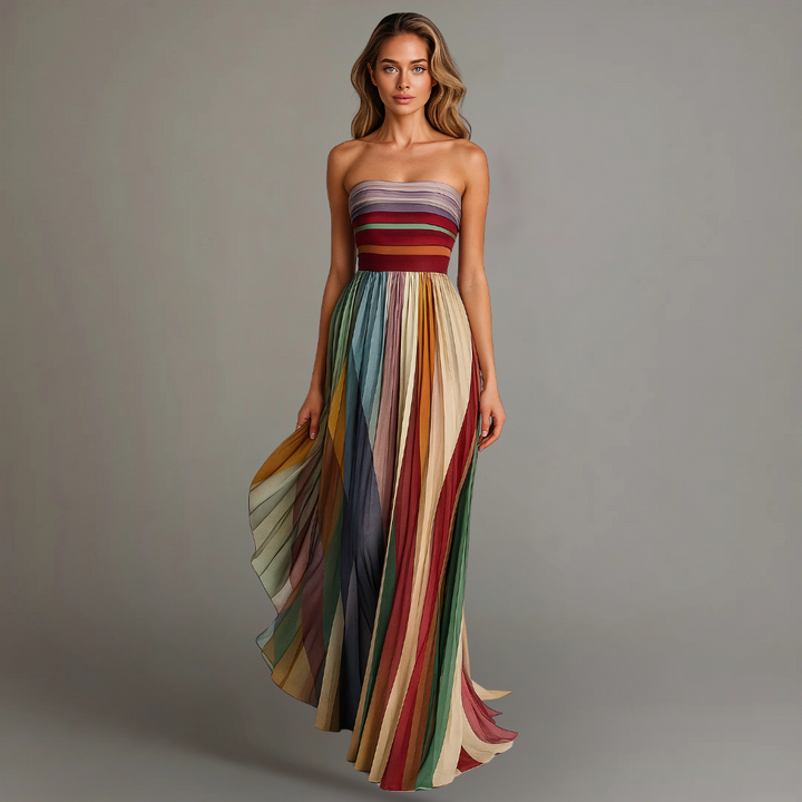 Kerstin | Vibrant and Elegant Summer Bandeau Maxi Dress 0