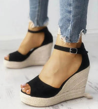 Liora | Chic Peep-Toe Wedge Sandals