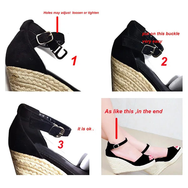 Layla | Wedge Sandals for Women - Chic Peep Toe Wedge Heels 5