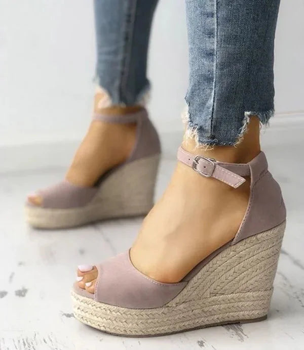 Layla | Wedge Sandals for Women - Chic Peep Toe Wedge Heels 6