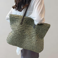 Emma | Elegant and Oversized Woven Straw Shoulder Tote Bag