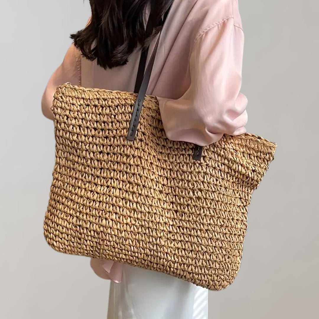 Leonie | Oversized Woven Straw Shoulder Tote Bag 10