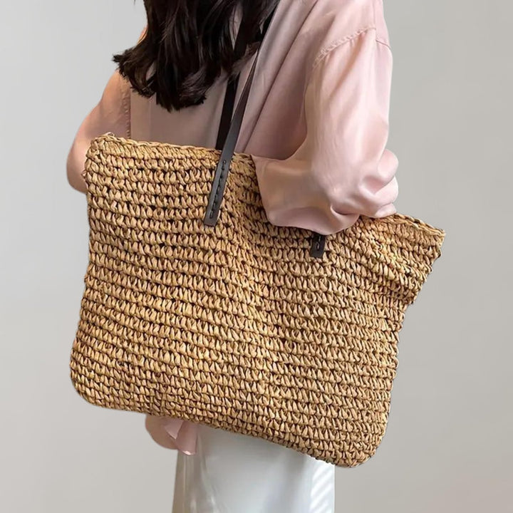 Leonie | Oversized Woven Straw Shoulder Tote Bag 10