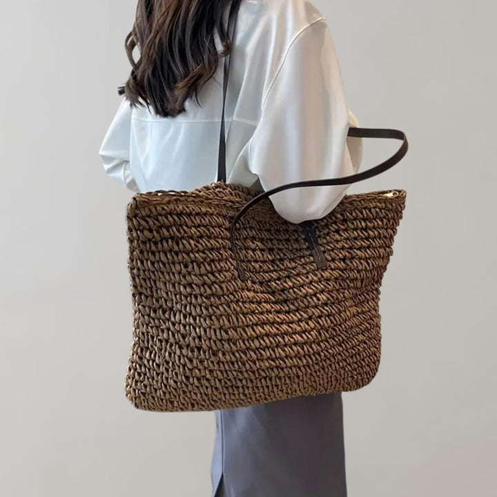 Leonie | Oversized Woven Straw Shoulder Tote Bag 11